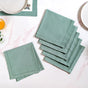 Ventosa Cotton Table Mat And Napkin Set Of 12 In Teal