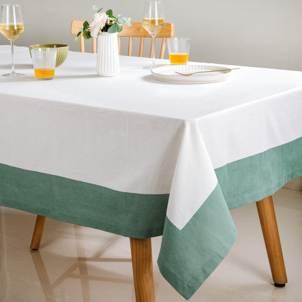 Ventosa Cotton Tablecloth For 6 Seater In Teal 200x150cm
