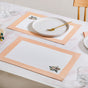 Ventosa Pure Cotton Table Runner And Placemat Set Of 7 In Peach