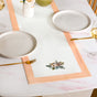 Ventosa Pure Cotton Table Runner And Placemat Set Of 7 In Peach