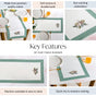 Ventosa Pure Cotton Table Runner In Pastel Teal