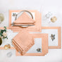 Ventosa Table Runner Placemats And Napkins 13 Piece Set In Peach