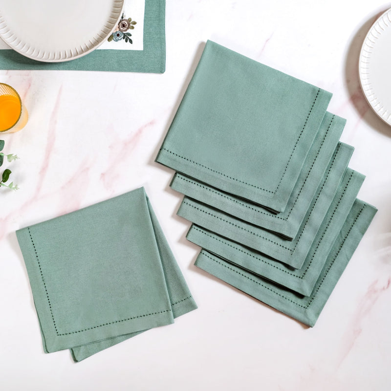 Ventosa Table Runner Placemats And Napkins 13 Piece Set In Teal