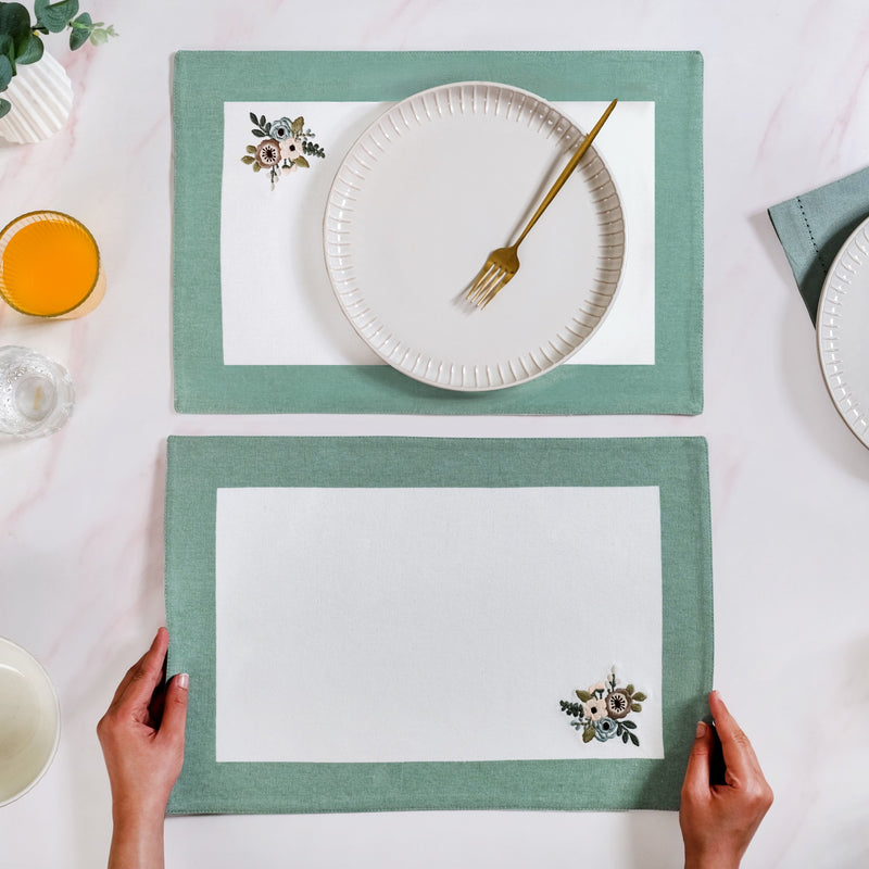 Ventosa Floral Embroidered Table Placemat Set Of 6