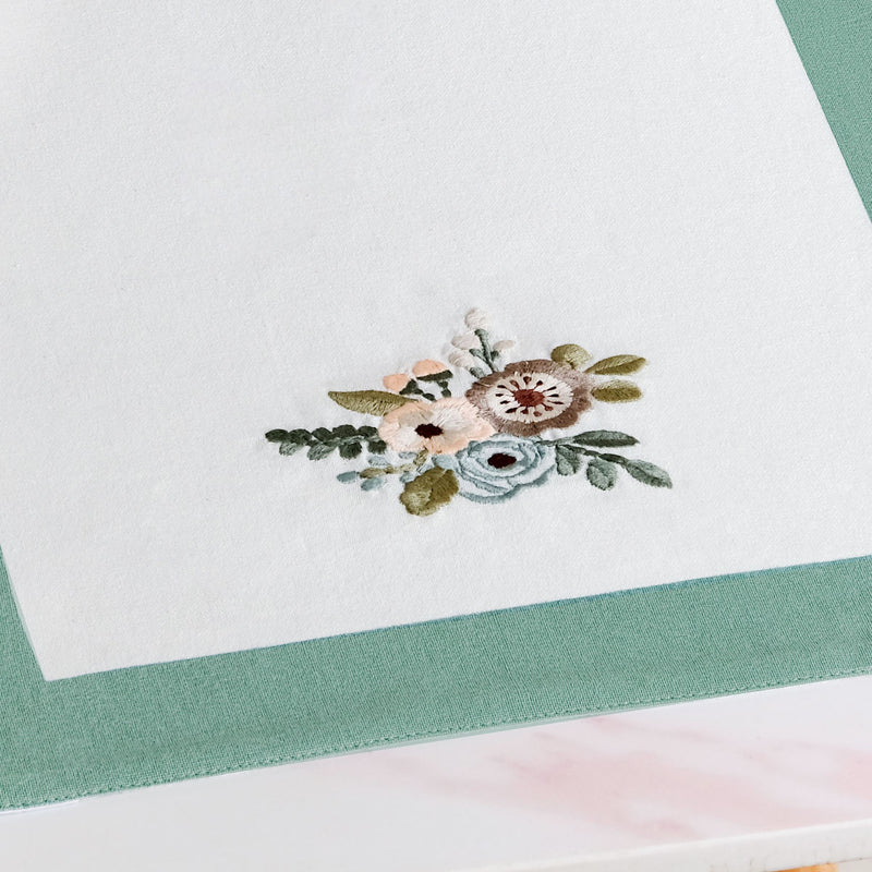Ventosa Pure Cotton Table Runner In Pastel Teal