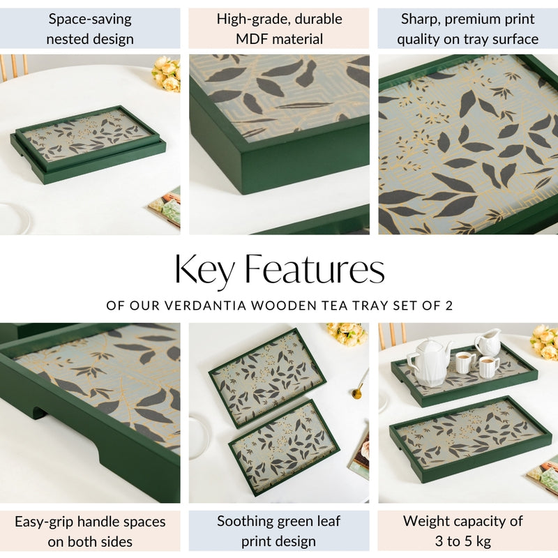 Verdantia Wooden Tea Tray Set Of 2