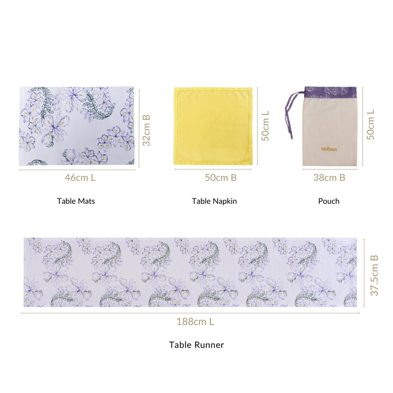 Verde Hosting Essential Table Place Mats Runner and Napkin Set