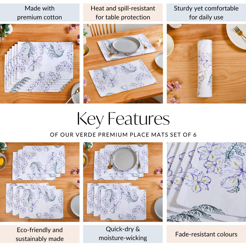 Verde Premium Place Mats Set Of 6