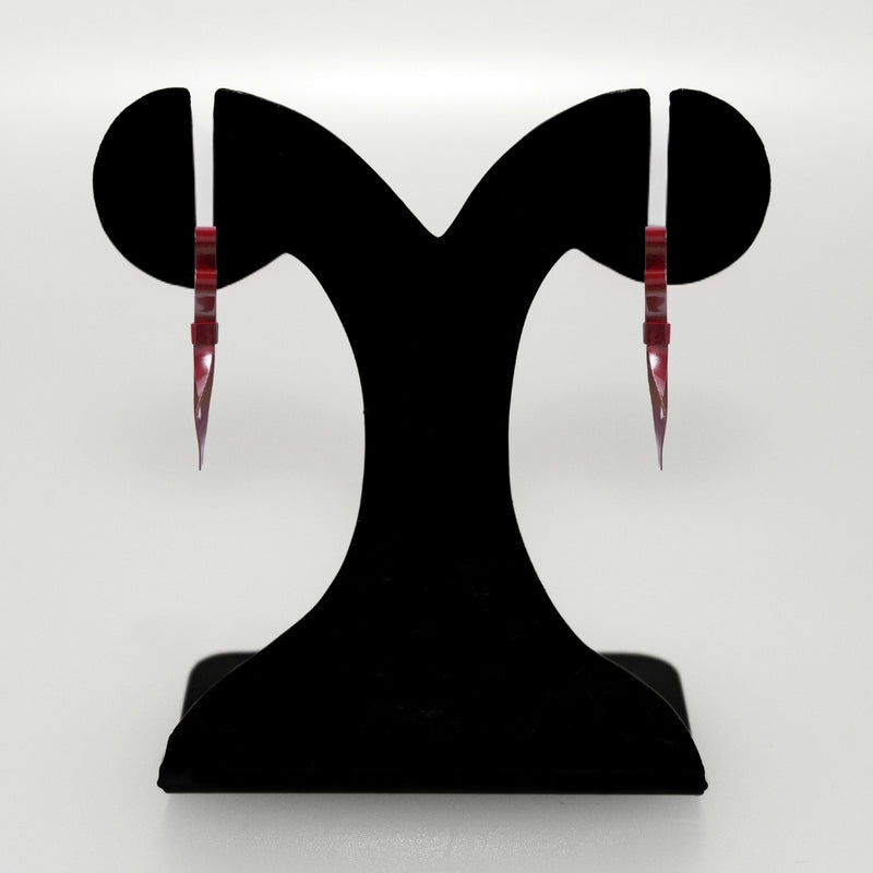 Vertical Bow Metal Drop Earrings