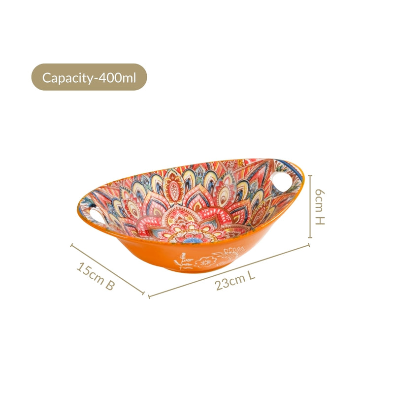 Vibrant Boho Mandala Ceramic Serving Platter 400ml