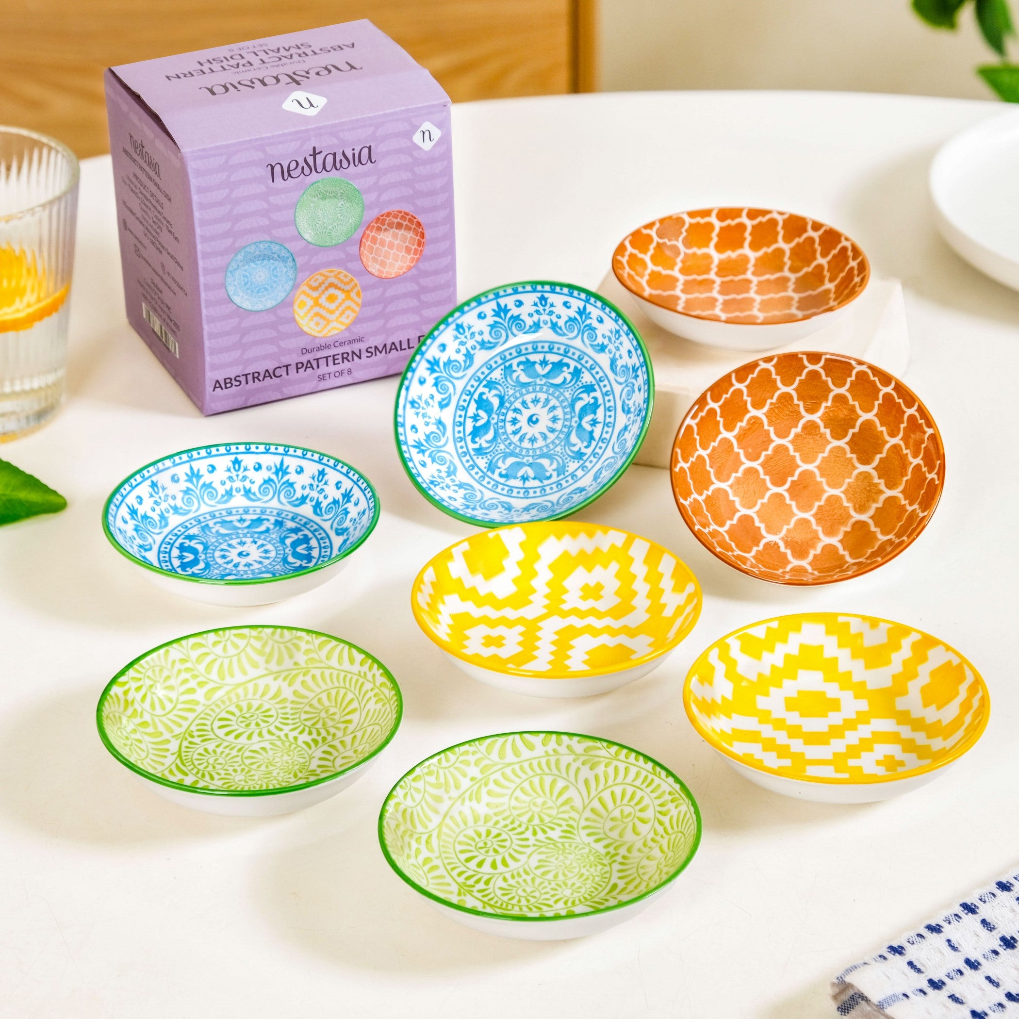 Vibrant Charm Ceramic Dip Bowl Set Of 8 70ml