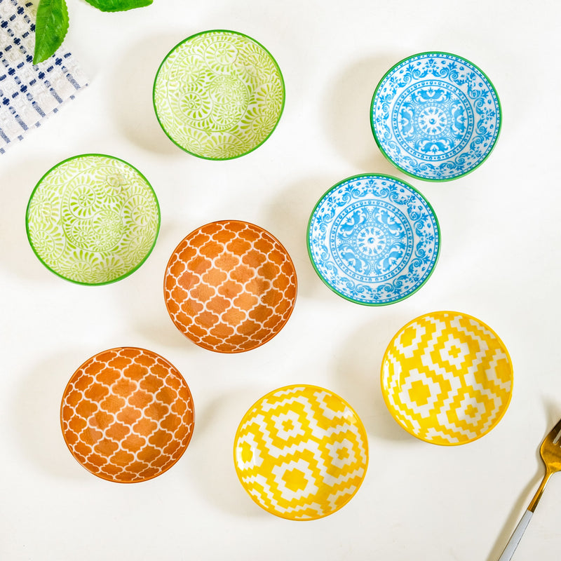 Vibrant Charm Ceramic Dip Bowl Set Of 8 70ml
