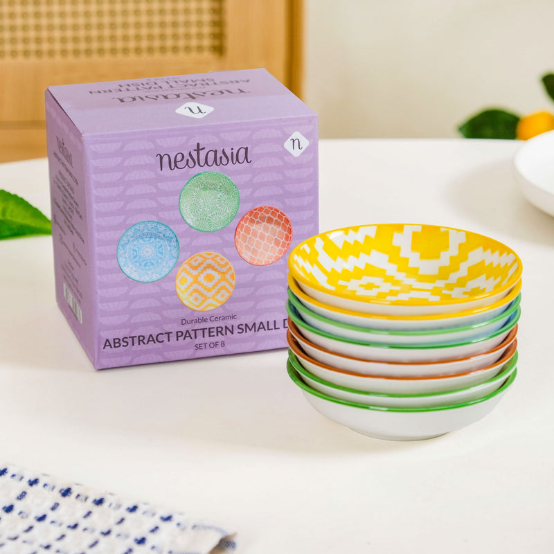 Vibrant Charm Ceramic Dip Bowl Set Of 8 70ml