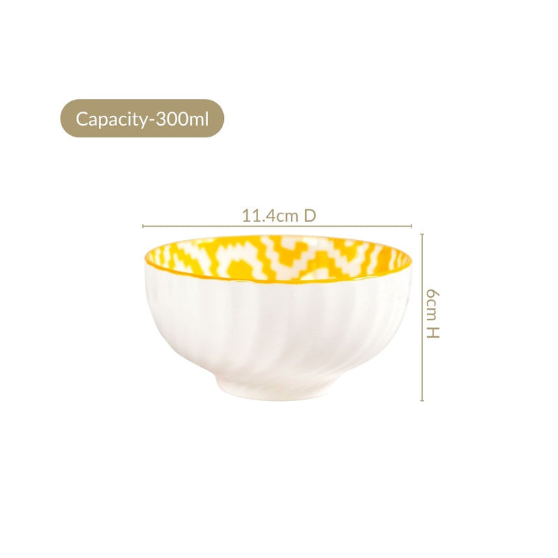 Vibrant Charm Ceramic Soup Bowl Set Of 6 300ml
