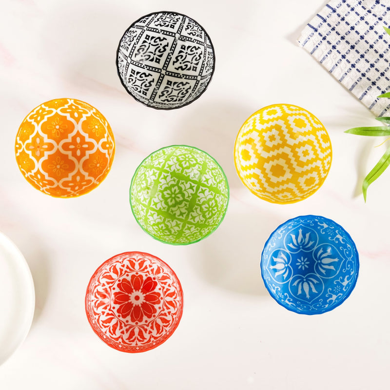 Vibrant Charm Ceramic Soup Bowl Set Of 6 300ml
