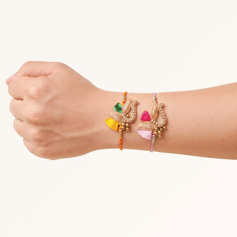 Vibrant Fern Rakhi Duo Gift Set