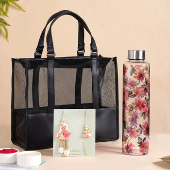 Vibrant Floral Rakhi Hamper For Bhaiya And Bhabhi