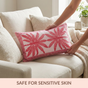 Vibrant Tropic Embroidered Cotton Cushion Cover 50x30cm