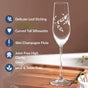 Leaf Etched Champagne Glass Set Of 2 180ml
