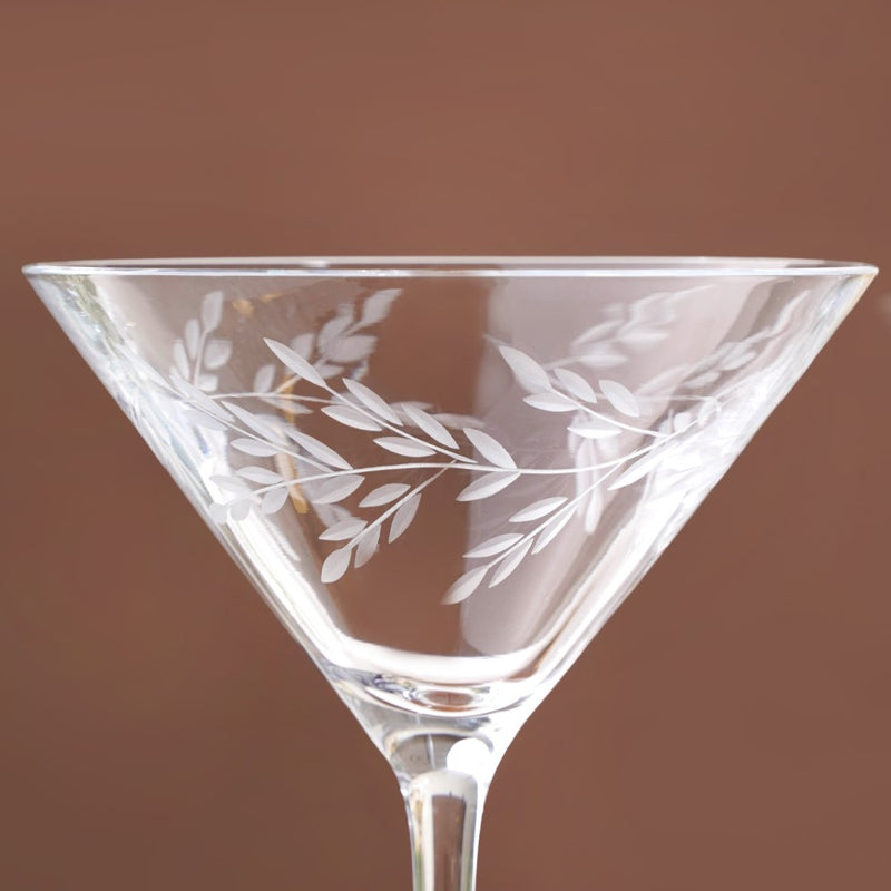 Vinea Etched Martini Glass Set Of 2 220ml