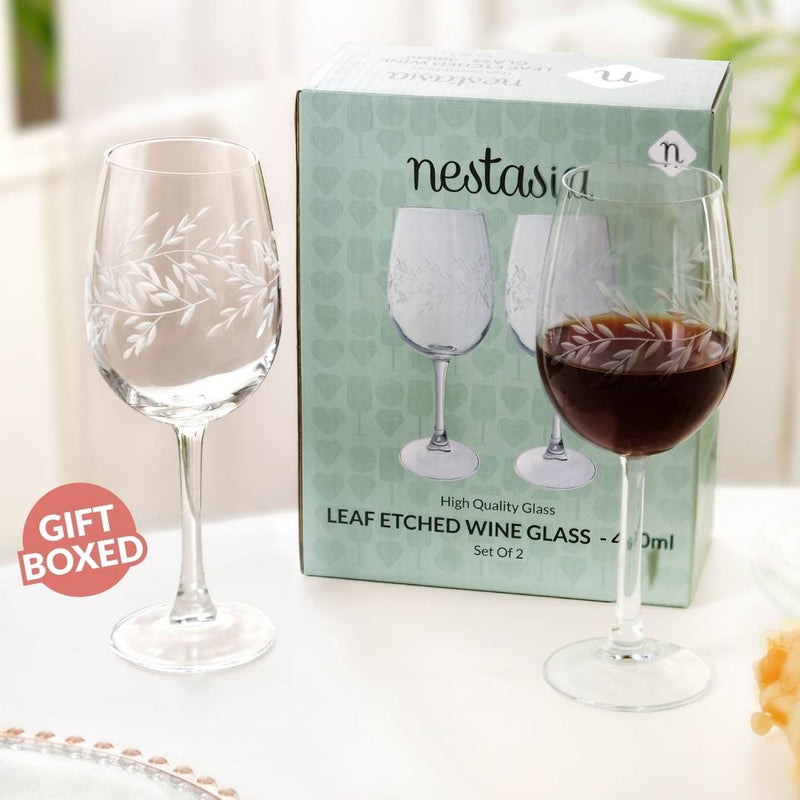 Vinea Etched Wine Glass Set Of 2 460ml