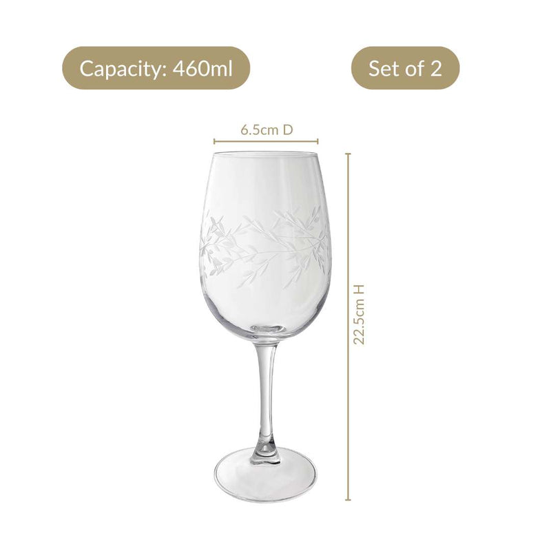 Vinea Etched Wine Glass Set Of 2 460ml