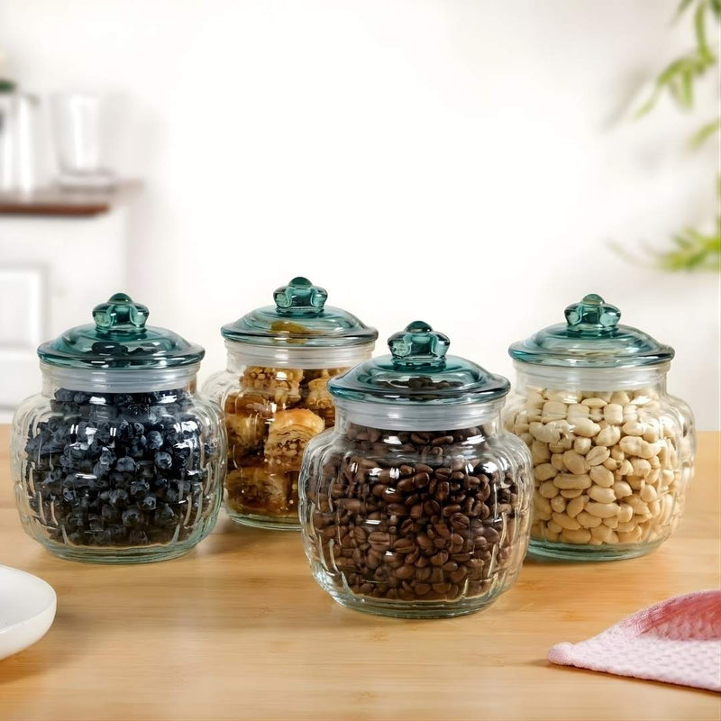 Vintage Basket Weave Jar Set Of 4 750ml
