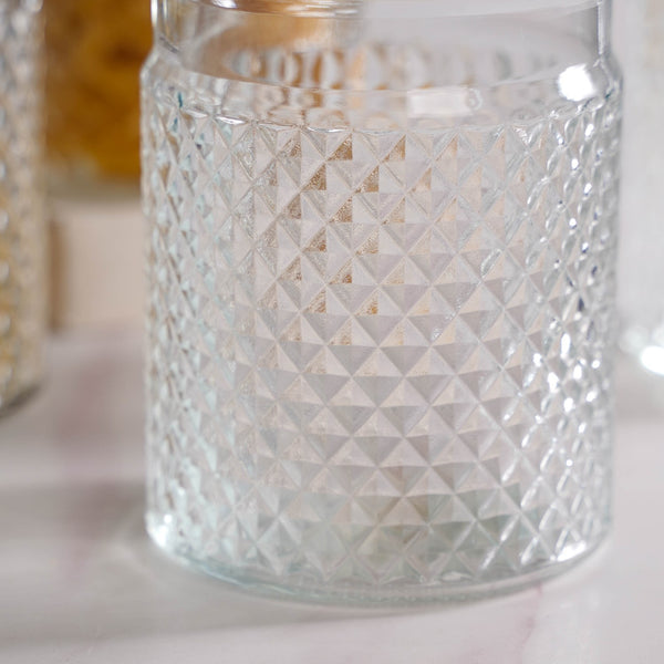 Tall Glass Jar With Rose Gold Lid Set Of 4 1500ml