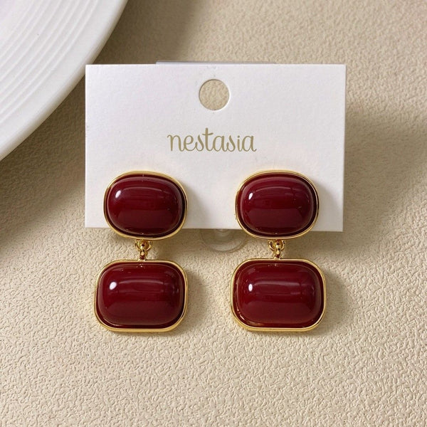 Vintage Ethereal Earrings Red