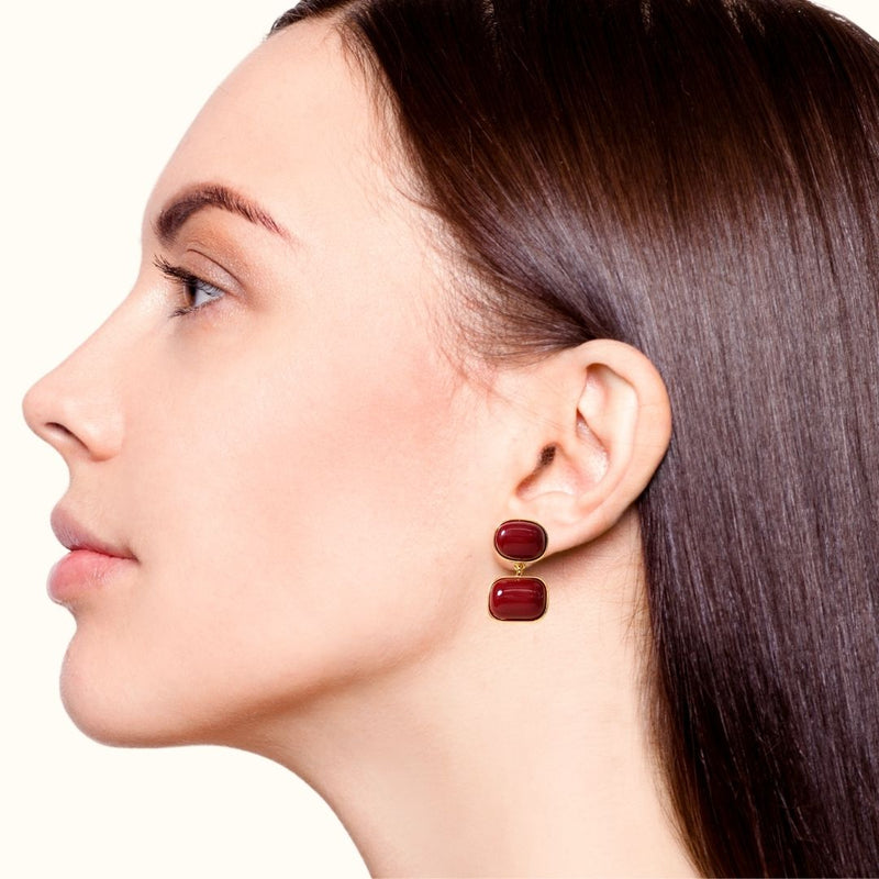 Vintage Ethereal Earrings Red