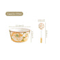 Vintage Floral Soup Bowl Set Of 4 With Spoons 370ml