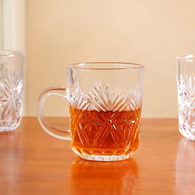 Vintage Panelled Embossed Mugs Set Of 6 229ml