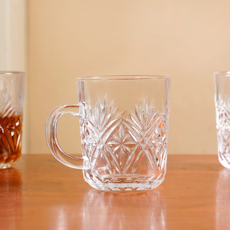 Vintage Panelled Embossed Mugs Set Of 6 229ml