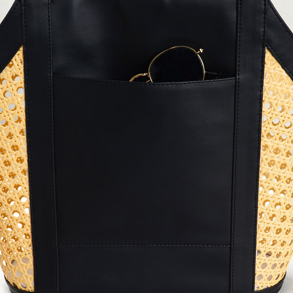 Vintage Rattan Webbing Tote Bag