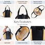 Vintage Rattan Webbing Handbag With Black Handles