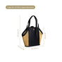 Vintage Rattan Webbing Handbag With Black Handles