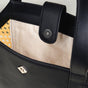 Vintage Rattan Webbing Handbag With Black Handles