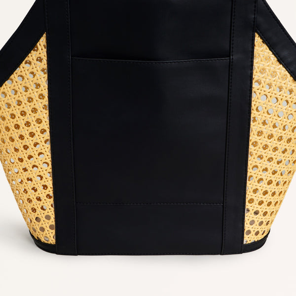 Vintage Rattan Webbing Tote Bag