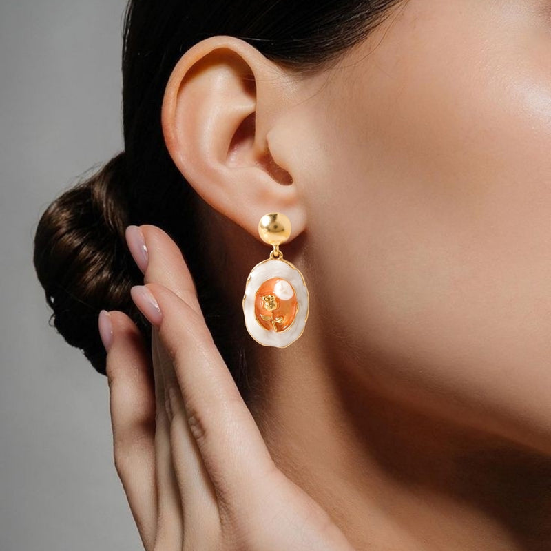 Vintage Rose Dangle Earrings