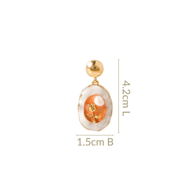 Vintage Rose Dangle Earrings