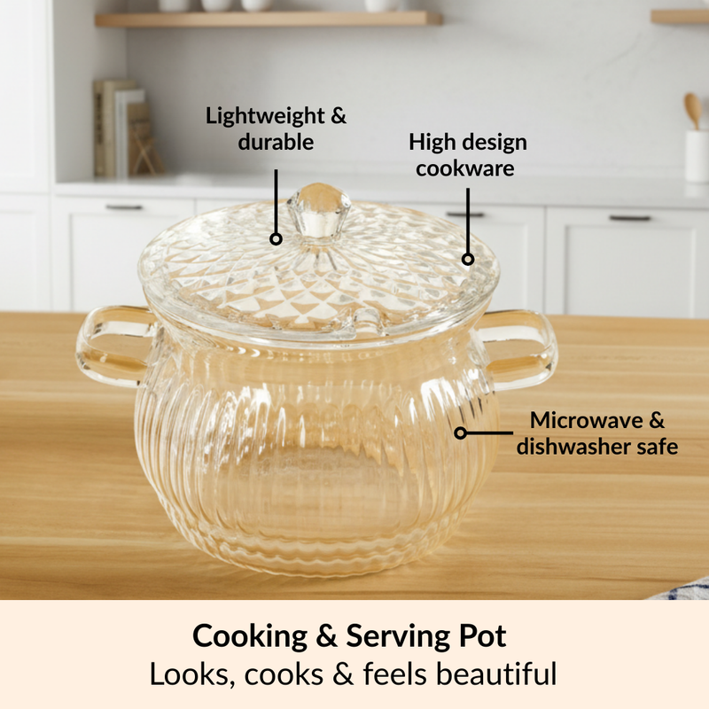 Vintage Style Embossed Cooking Pot 2000ml