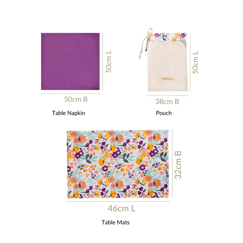 Viola Table Napkin And Mat Set Of 12