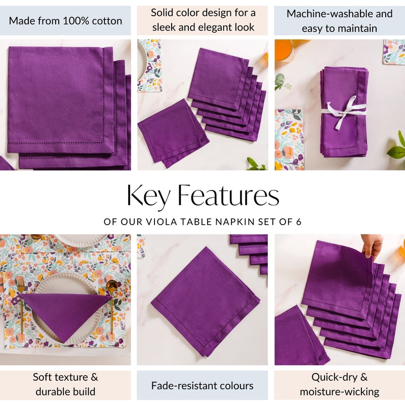 Viola Table Napkin Set Of 6
