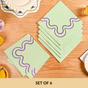 Violet Wave Embroidered Cotton Table Napkin Set Of 6