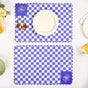 Violetta Cotton Embroidered Table Mat Purple Set Of 6