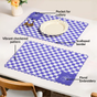 Violetta Cotton Embroidered Table Mat Purple Set Of 6