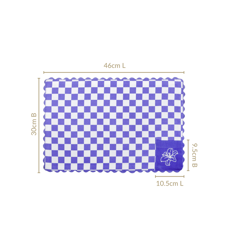 Violetta Cotton Embroidered Table Mat Purple Set Of 6