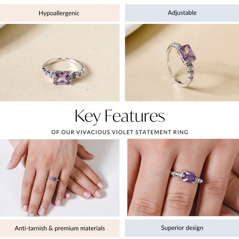 Vivacious Violet Statement Ring