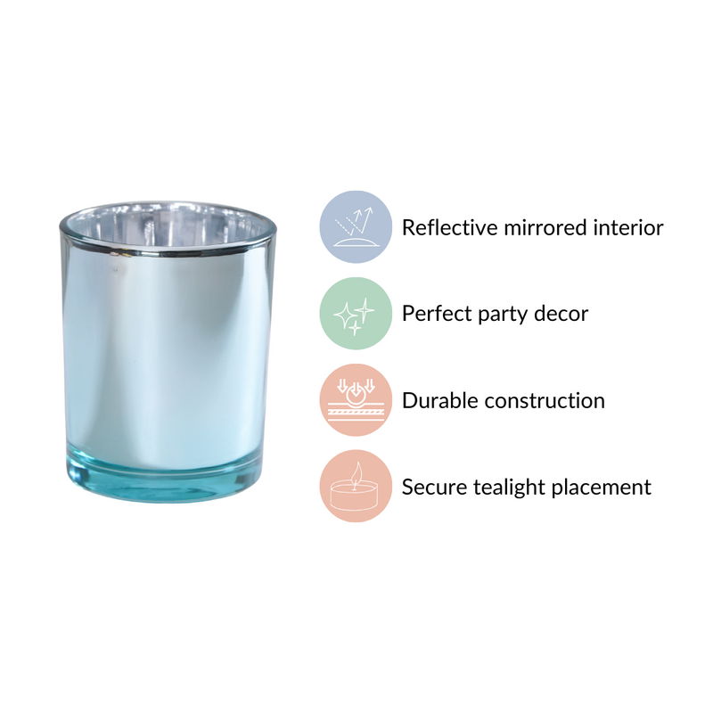 Votive Glass Tealight Holder Set Of 4 Blue