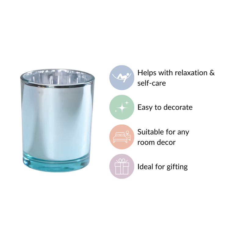 Votive Glass Tealight Holder Set Of 4 Blue